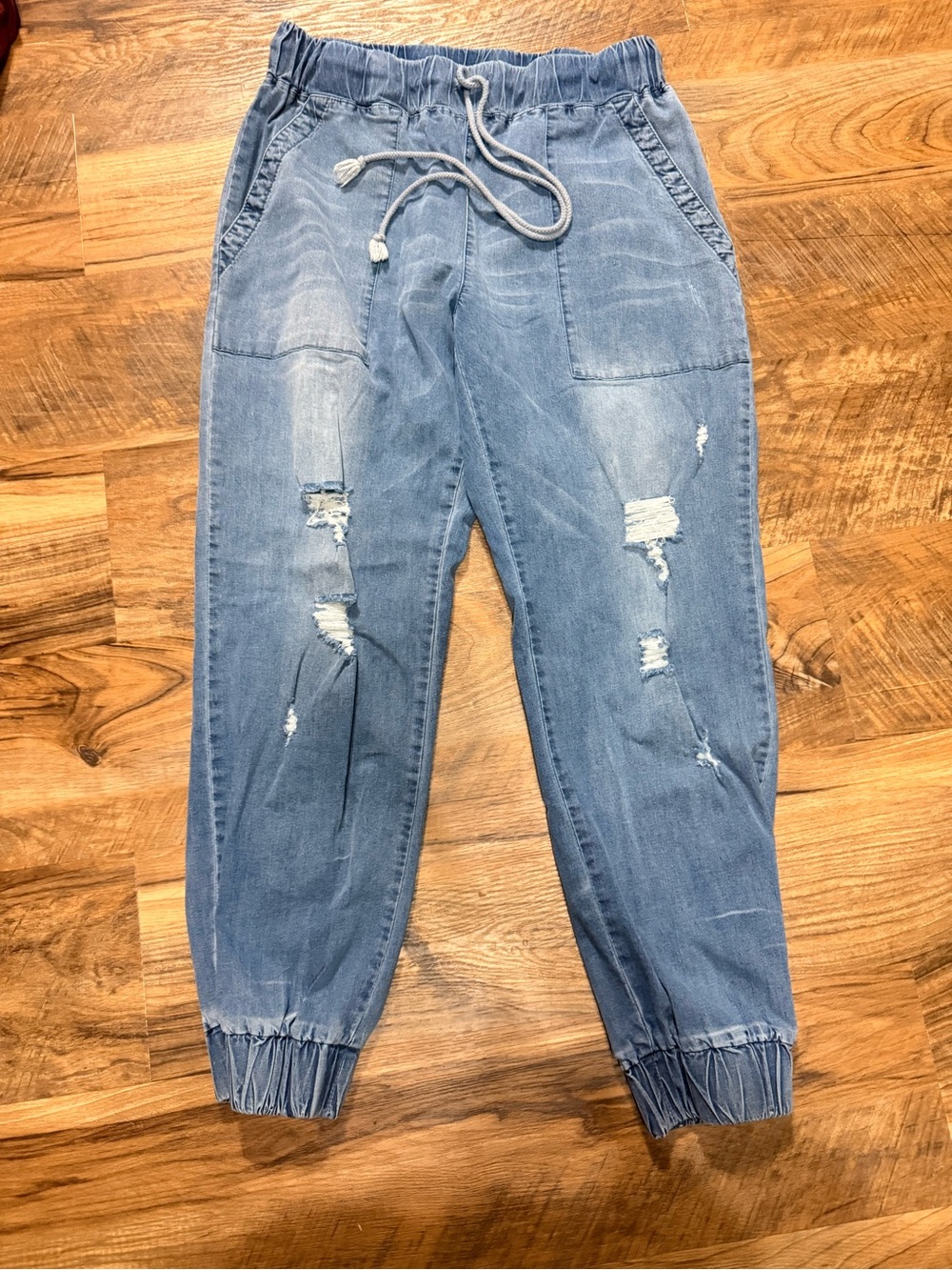 Mustard Seed Light Blue Distressed Boyfriend Jeans